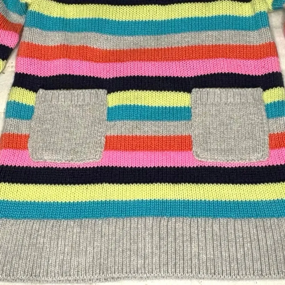 Carter's Striped Sweater Dress Baby Girl 12M Bright Multicolor A-Line Knit